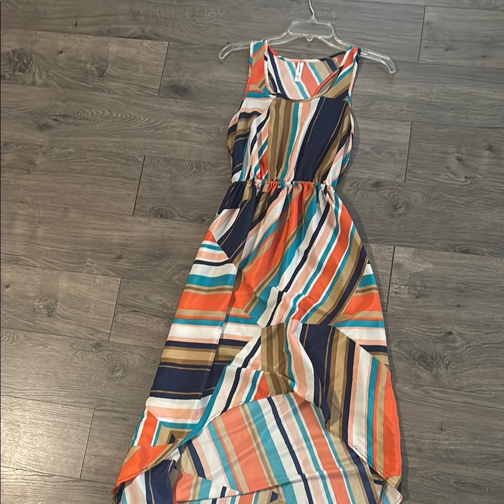 Striped Multicolor Sleeveless Dress